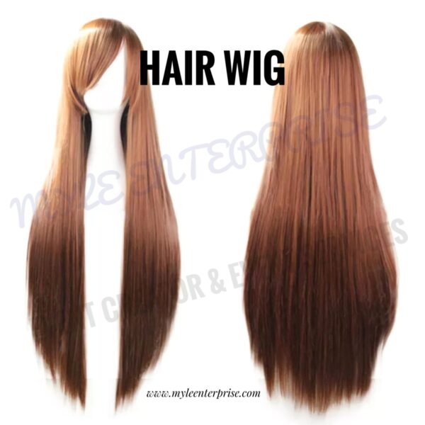 Myle Enterprise Wig, Long Brown Synthetic Hair.