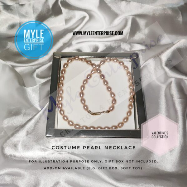 Myle Enterprise costume pearl necklace, Valentine's Day package available